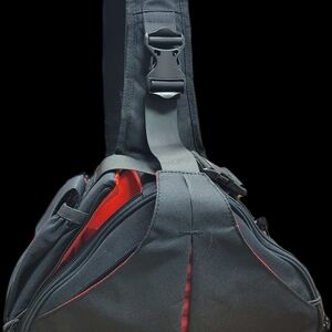 Sleek Black and Red Men's Backpack